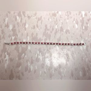 Avon Ruby Silver Tone Bracelet